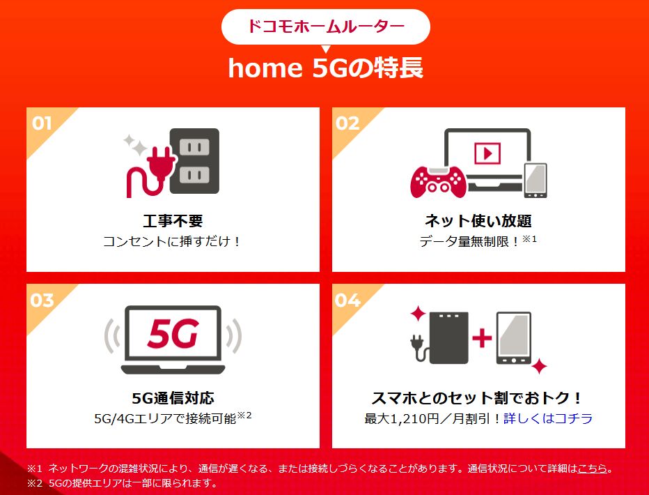 GMOとくとくBB【ドコモhome5G】特長